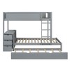 PAGED Twin over Twin Bunk Bed with Desk and Trundle, Wooden Bed Frame with Drawers and Guardrail, Modern Loft Bed for Kids, Teens, Adults - 4 of 4