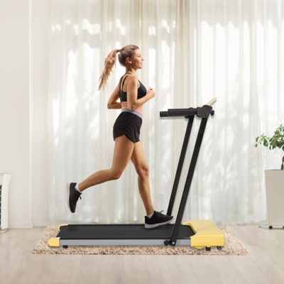 HFYee Walking Pad Treadmill 300 LB Capacity with Armrest, LED Display and Silent Motor, Portable Treadmill for Home Gym, 1 to 7.6 MPH