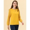 INSPIRE CHIC Women's Chiffon Semi Sheer Keyhole Neck Elegant Work Blouse - 3 of 4