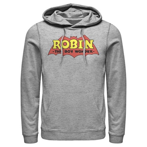 Men's Batman Logo Robin Boy Wonder Pull Over Hoodie - Athletic Heather ...