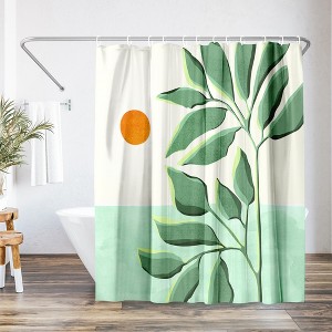 71x74 Tropical Boho Shower Curtain - 100% Polyester - Water-Resistant Bath Curtain - 1 of 4