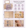 Synthetic Leather Huge Jewelry Box Mirrored Watch Organizer Necklace Ring Earring Storage Lockable - 3 of 4
