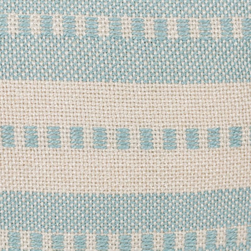 Hand Woven Striped Outdoor Pillow Light Blue Polyester With Polyester Fill by Foreside Home & Garden, 6 of 8