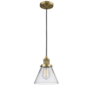Cone - 1 Light Cord Hung Mini Pendant In Industrial Style-10 Inches Tall and 8 Inches Wide - 1 of 1