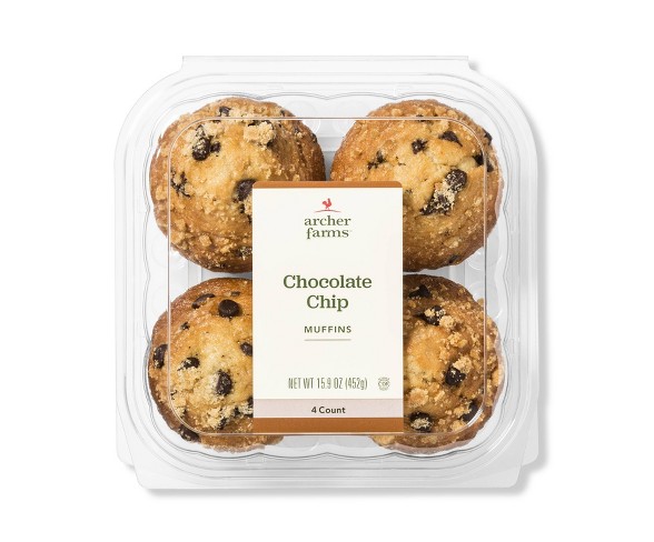 Chocolate Chip Muffins - 4ct - Archer Farms