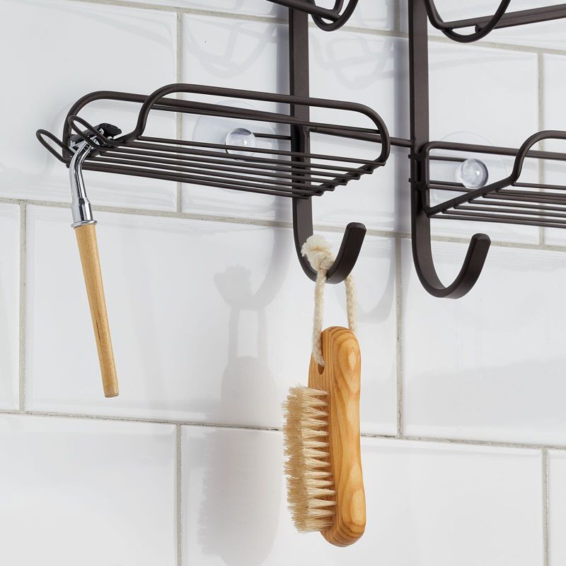 mDesign Hanging Metal Shower Caddy - Bottle Organizer Shower Shelf, 2 of 7