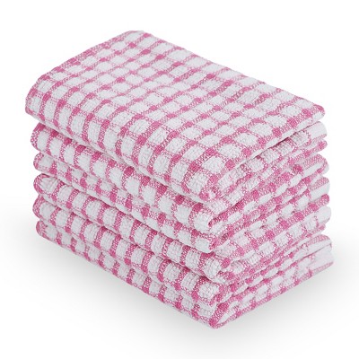 PiccoCasa Cotton Terry Small Kitchen Dish Cloth Cleaning Dish Rags 6 Pcs