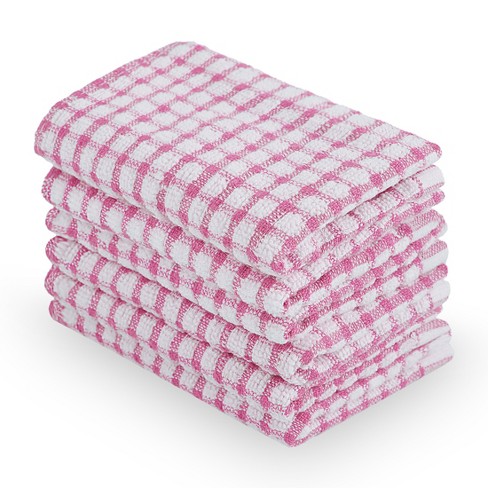 Piccocasa Cotton Terry Small Kitchen Dish Cloth Cleaning Dish Rags 6 Pcs  Pink 10.5 X 15 : Target