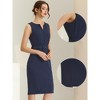 Allegra K Women's Slim Fit Elegant Work Sleeveless Split Neck Sheath Dress - 2 of 4
