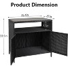 Rattan Storage Cabinet, Outdoor Cabinet for Patio Outdoor Bar Cart with Adjustable Shelves, Patio Storage Box Organizer for Poolside, Patio, Backyard - 2 of 4