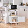 Yaheetech Rolling Kitchen Island Trolley Cart with Open Shelf and Storage Cabinet - 2 of 4