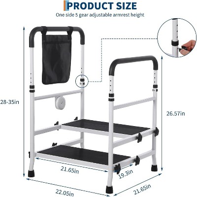 Step Stool with Dual Handle and Non-Skid Platform Duty 450 Lbs Capacity Height Adjustable Heavy Duty Steps Foot Stool