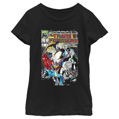 Girl's Transformers Megatron vs Optimus Prime Fight Panel T-Shirt - image 1 of 4