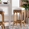 bali & pari Muy Scallop Rattan Bar Stool Honey/White - 3 of 4