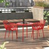 LeisureMod Devon Aluminum Stackable Outdoor Dining Armchair Set of 2 - 2 of 4