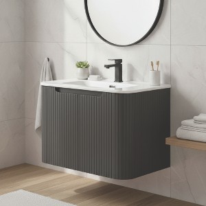 Caskvalley Modern Bathroom Vanity with Straight Fluted Design - Sink Included - 1 of 4