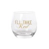 Totalee Gift I'll Take Red/White Mini Glasses Set of 2 Glass White 10 oz - 3 of 4