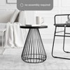 MH London Melody  20" Solid Wood and Black Metal Frame with Round Top End Table - 3 of 4