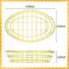 Aoibox 12 Pcs Oval Metal Dinner Roll Baskets with 50Deli Wrapper Paper for Restaurant Kitchen Fast Food Serving Fruit Bowl - 2 of 4