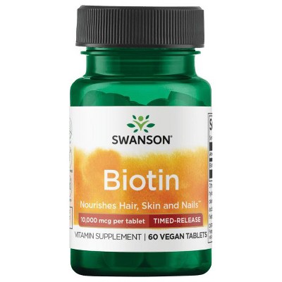 Swanson Biotin - Timed-Release 10,000 mcg 60 Tabs.
