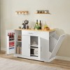 TopComfy Decorative Storage Cabinets Kitchen Storage Islands Locker with Drawers and Trash Can Storage for Kitchen, White, 53.2"*20.91"*37.99" - 2 of 4