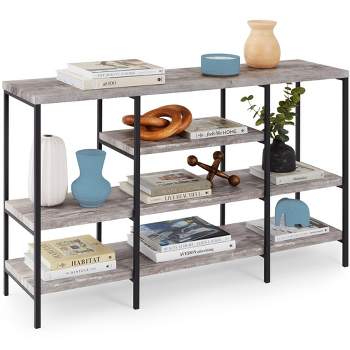 Best Choice Products 55in Industrial 4-Tier Console Table w/ Tall Shelves, Metal Frame