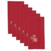 Saro Lifestyle Embr'D Ornament Hemstitch Napkin (Set of 6), 20", Red - 2 of 4