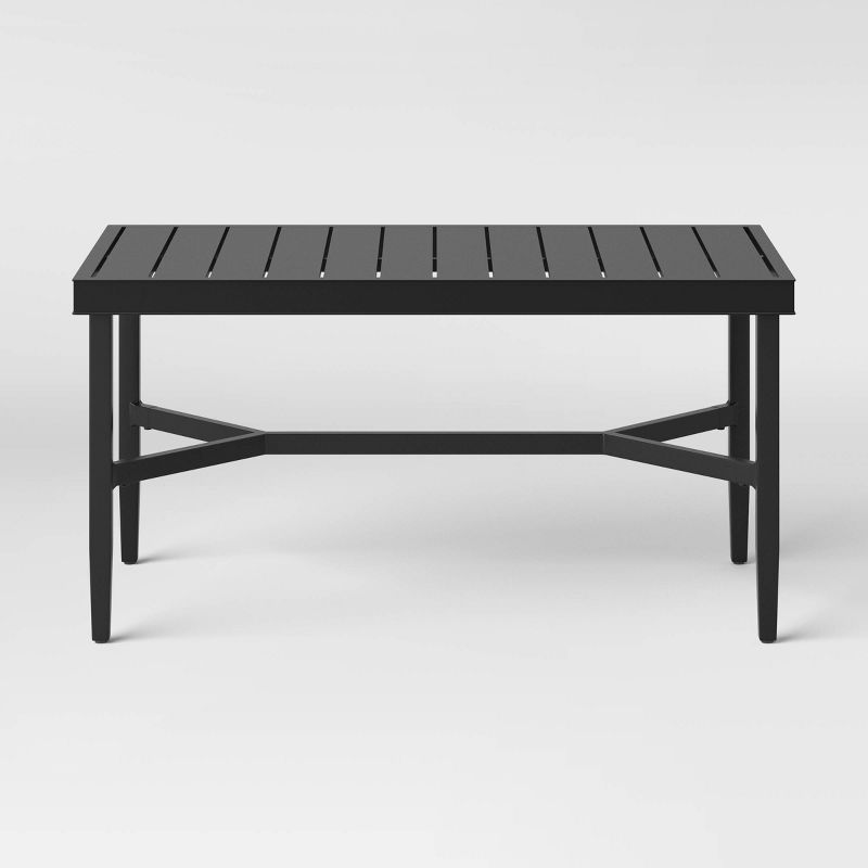 Aluminum Slat Top Rectangle Searsburg Outdoor Patio Coffee Table Black - Threshold&#8482;, 4 of 9