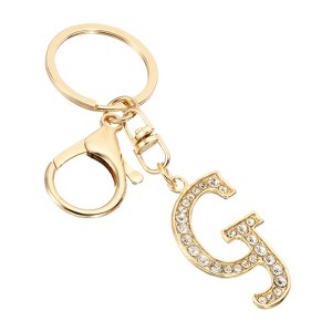 Unique Bargains Chic Stylish Zinc Alloy Gold Tone Initial Letter Keychain - 1 of 4