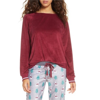 P.J. Salvage Womens Solid Pajama Sweatshirt Top