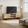 Modern TV Stand, Black 70" Entertainment Center with 2 Drawers and Open Shelves - 2 of 4