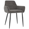 vidaXL Dining Chair Set of 2 Dark Grey Velvet (100% polyester), Metal - 2 of 2