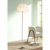 Possini Euro Design Modern Floor Lamp 63" Tall Brushed Steel White Orb Petal Flower Shade Dimmable for Living Room Reading Bedroom Office - 2 of 4