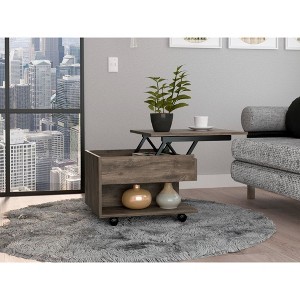NicBex Coffee Tables for Living Room 15.3" H Rectangle Modern Lift Top Coffee Table with Casters and 1 Open Shelf, Brown - 1 of 4