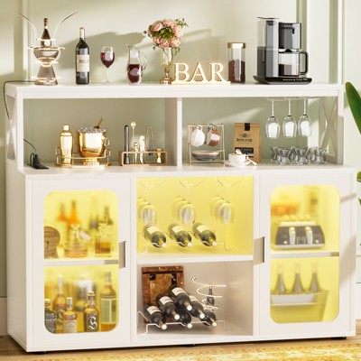47.2" Wine Bar Cabinet with Led Light