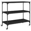 vidaXL Kitchen Trolley Black 40.2 In.x19.7 In.x37.4 In. Engineered Wood - 2 of 4