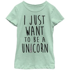 Girl's Lost Gods I Just Want to be a Unicorn T-Shirt - 1 of 3