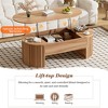 Lift Top Coffee Table with Hidden Storage, Oval Wooden Center Table, Space-Saving Home Furniture - ModernLuxe - 4 of 4