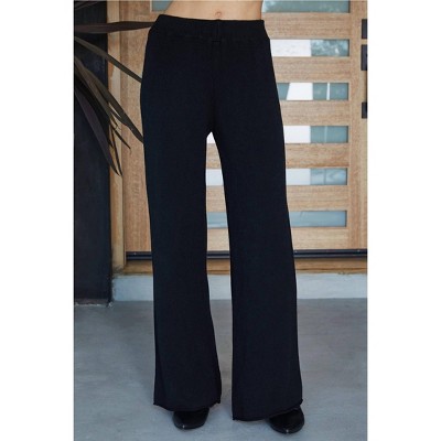 Women's Italian Viscose Knit Flared Pants - Milio Milano