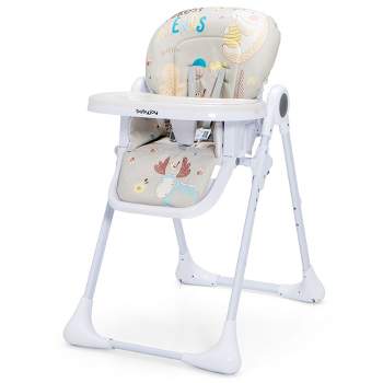 Costway Baby High Chair Folding Feeding Chair W/ Multiple Recline & Height Positions