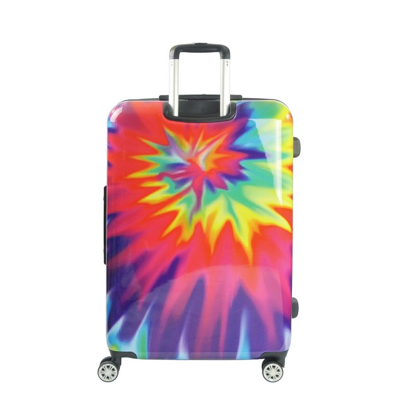 FUL Tie-dye Swirl 28 Inch Expandable Spinner Rolling Luggage Suitcase, ABS Hard Case, Upright, Tie-dye, 3 of 6