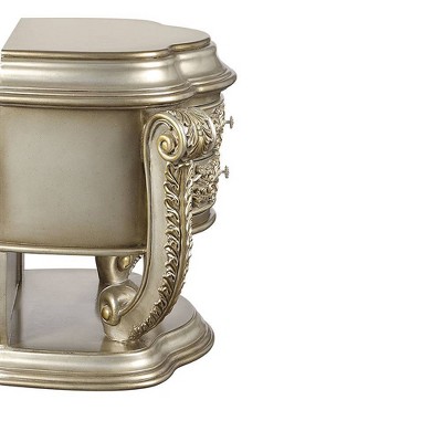 Danae 35" Champagne and Gold 2-Drawer Nightstand