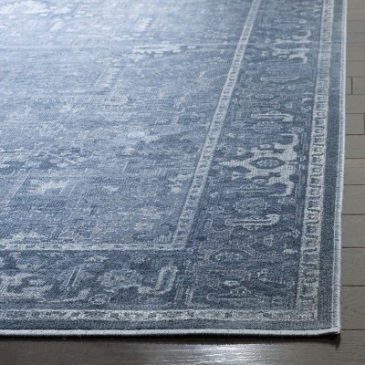 Heirloom Blue Silk-Blend Hand-Knotted Transitional Area Rug