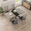 VASIP Metal Dining Chairs Set of 4, Steel Legs and PU Leather Seats, High Back Armless Dining Chairs, for Kitchen, Living Room - 4 of 4
