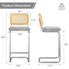 CAVINAS Set of 2 PU Leather Bar Stools,Counter Height Barstools with Rattan Back,Armless Bar Chairs for Home Pub & Kitchen Island - 3 of 4