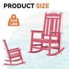 Hyleory HDPE Modern Resin Rocking Chair, Extra Wide Outdoor Adirondack Chair - 2 of 4