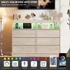 6-Drawer for Bedroom, Wide Organizer with Spacious Top, Chest of 6 Drawers with LED Lights and Charging Station for Living Room, Closet, Hallway - 4 of 4