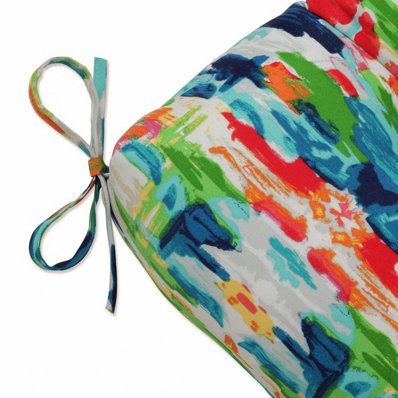 Outdoor/Indoor Tufted Bench/Swing Cushion Abstract Reflections Multi Blue - Pillow Perfect, 5 of 9