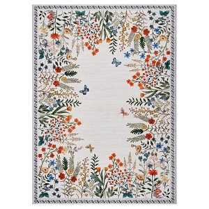 Washable Hallway Runner Rug – Non-Slip Botanical Floral Carpet for Bedroom, Living Room, Guest Room - 1 of 4