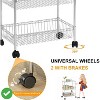 3 Tier Rolling Utility Kitchen Cart On Wheels 600Lbs Capacity Commercial Grade Utility Cart w/ Handle Bar - 4 of 4
